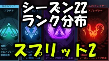 【APEX】シーズン22スプリット2ランク分布 チーターどう？【エーペックス】